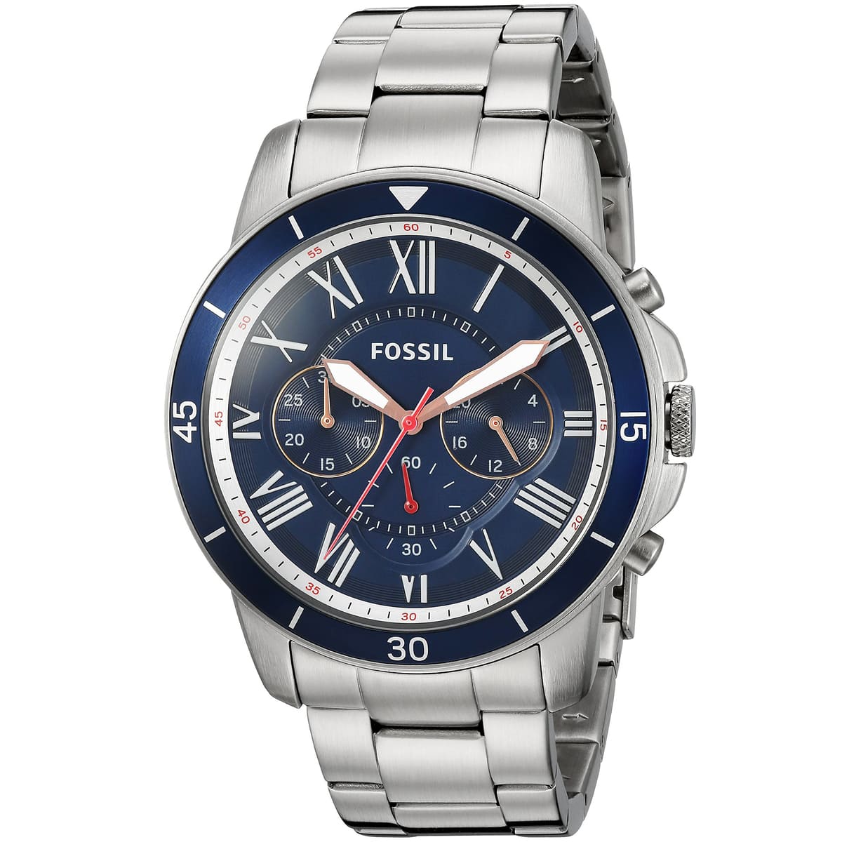 Reloj Fossil Grant Hombre Acero Inoxidable Azul - Vista 5