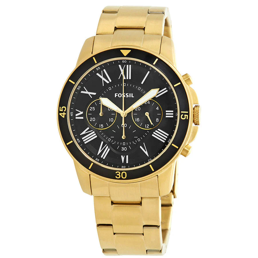 Reloj Fossil Grant Hombre Acero Inoxidable Dorado - Detalle de esfera
