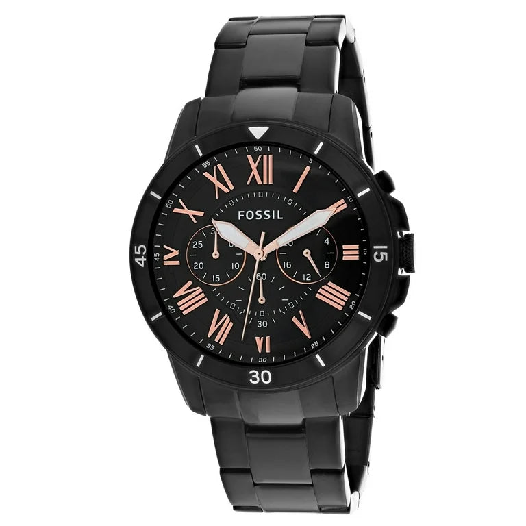 Reloj Fossil Grant Hombre Acero Negro - Vista lateral