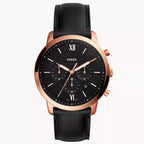 Reloj Fossil Neutra Hombre Cuero Negro Oro Rosa - Reloj original en Guatemala