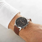 Reloj Fossil Neutra Hombre Correa Cuero Marrón Esfera - Vista trasera