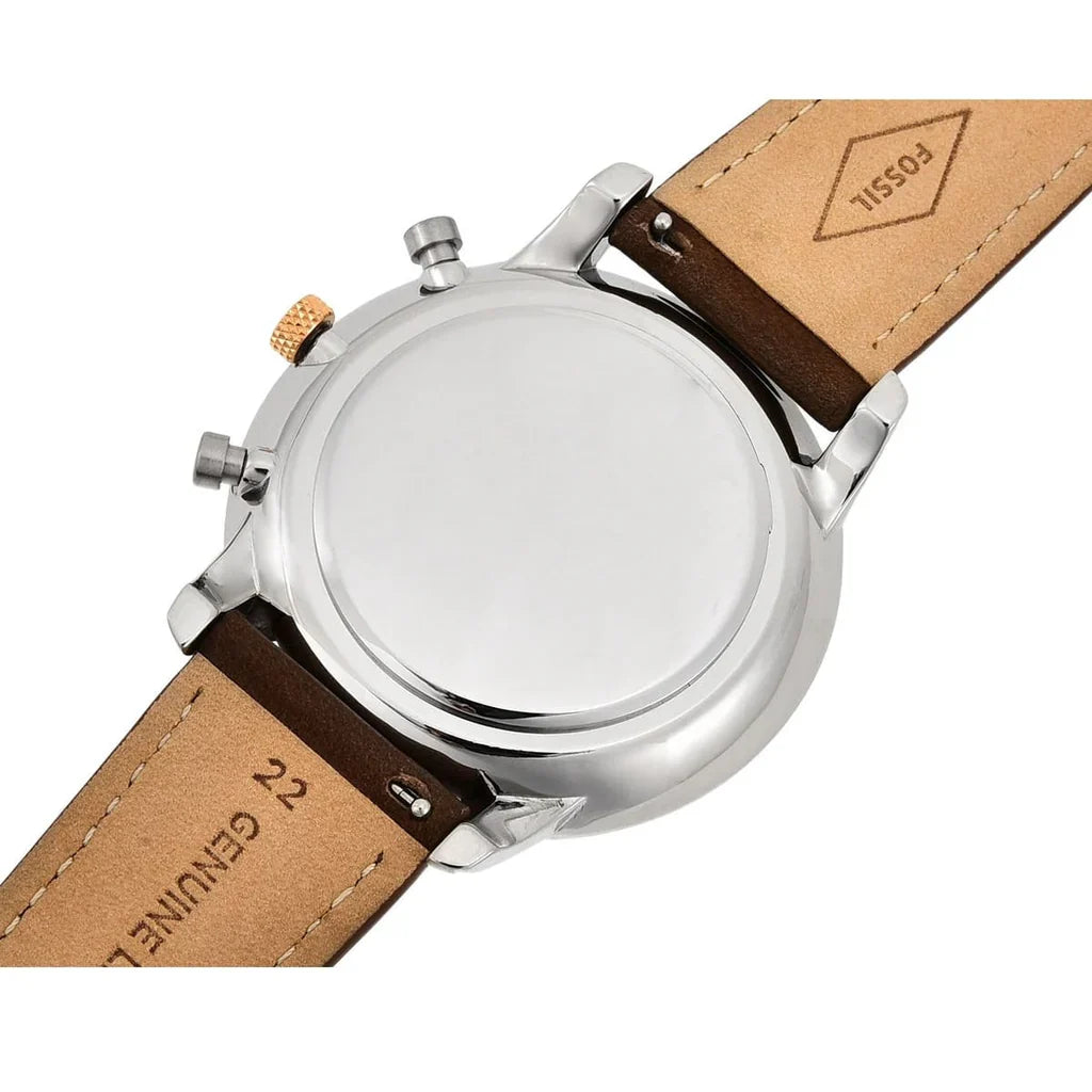 Reloj Fossil Neutra Hombre Correa Cuero Marrón Esfera - Vista lateral