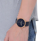 Reloj Fossil Neutra Cronógrafo Hombre Correa Piel Azul - Vista lateral