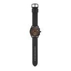 Reloj Fossil Machine Hombre Cuero Negro Marrón - Detalle de esfera
