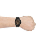Reloj Fossil Machine Hombre Cuero Negro Marrón - Vista lateral