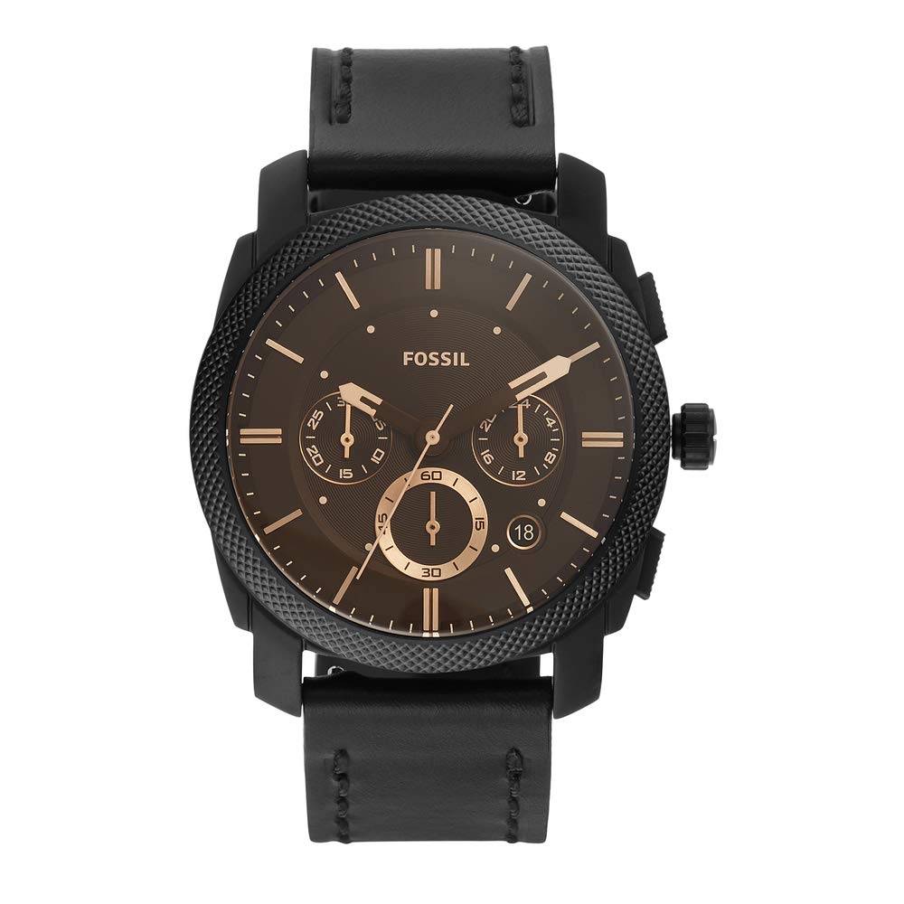 Reloj Fossil Machine Hombre Cuero Negro Marrón - Reloj original en Guatemala