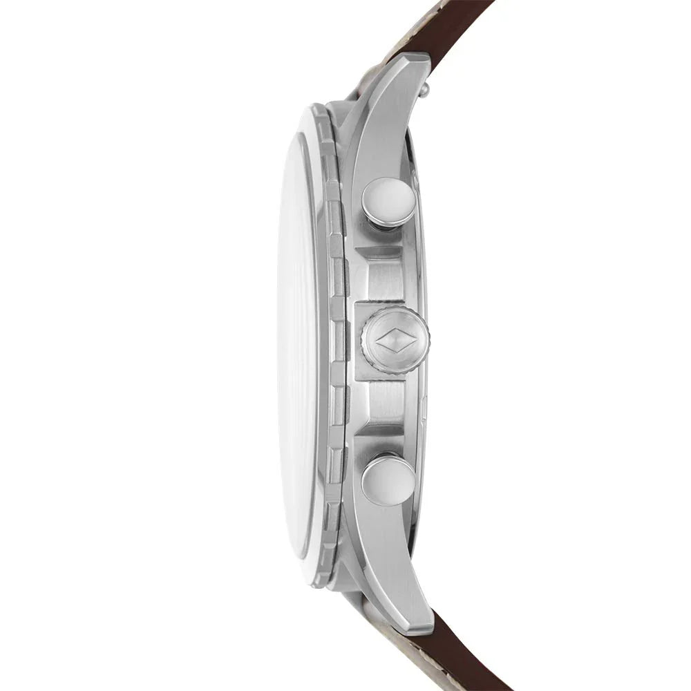 Reloj Fossil Forrester Hombre Correa Cuero Marrón - Vista lateral