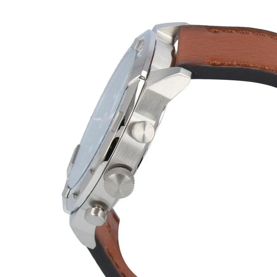 Reloj Fossil Bronson Hombre Esfera Verde Cuero - Vista lateral