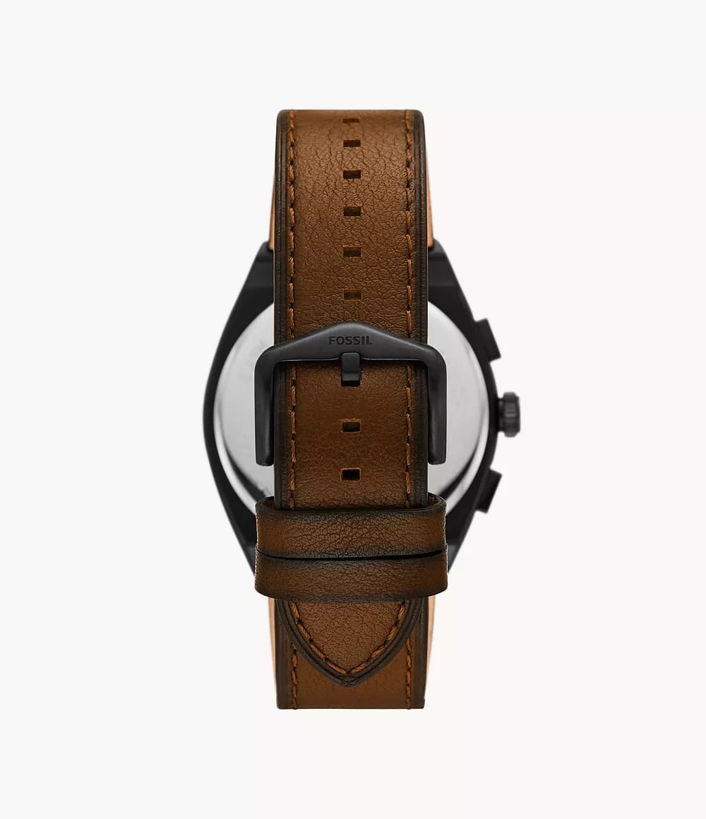 Reloj Fossil Everett Hombre Correa Cuero Marrón - Detalle de esfera
