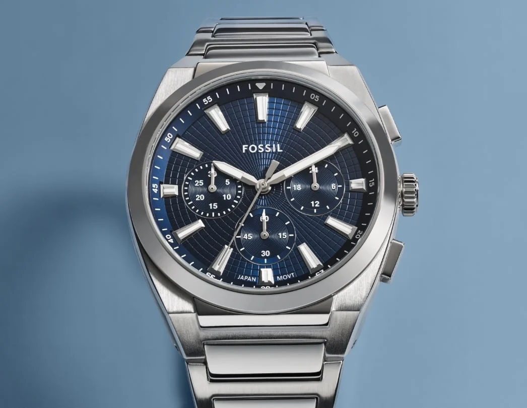 Reloj Fossil Everett de hombre correa de metal - Vista trasera