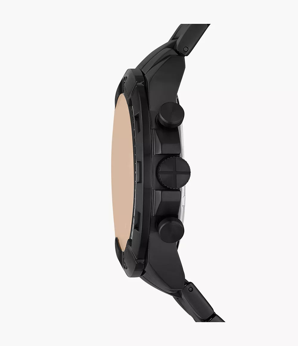 Reloj Fossil Bronson Hombre Acero Negro Marrón - Vista lateral