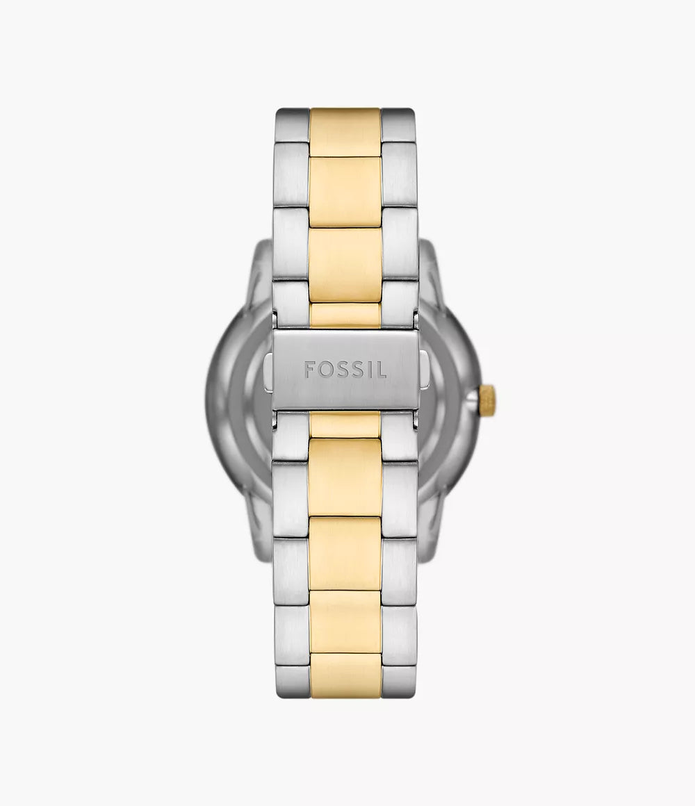 Reloj Fossil Moonphase Hombre Acero Bicolor Negro - Detalle de esfera