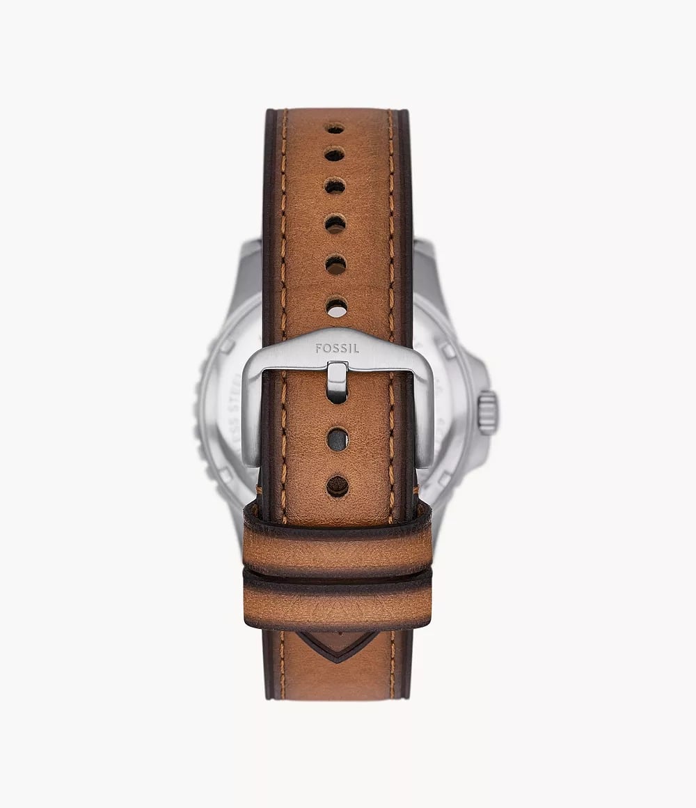 Reloj Fossil Dive Hombre Piel Verde - Detalle de esfera