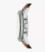 Reloj Fossil Dive Hombre Piel Verde - Vista lateral