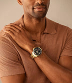 Reloj Fossil GMT Hombre Acero Dorado - Detalle de esfera