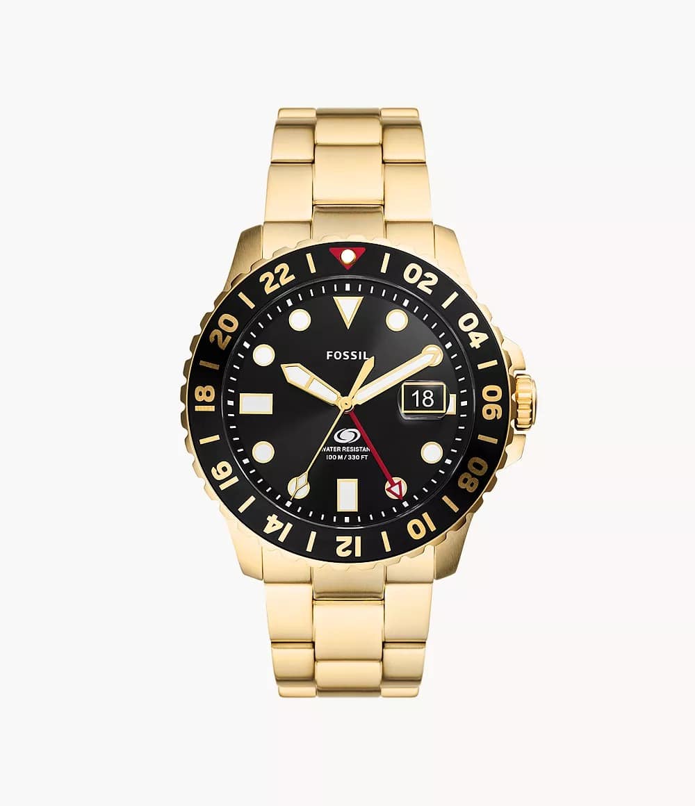 Reloj Fossil GMT Hombre Acero Dorado - Reloj original en Guatemala