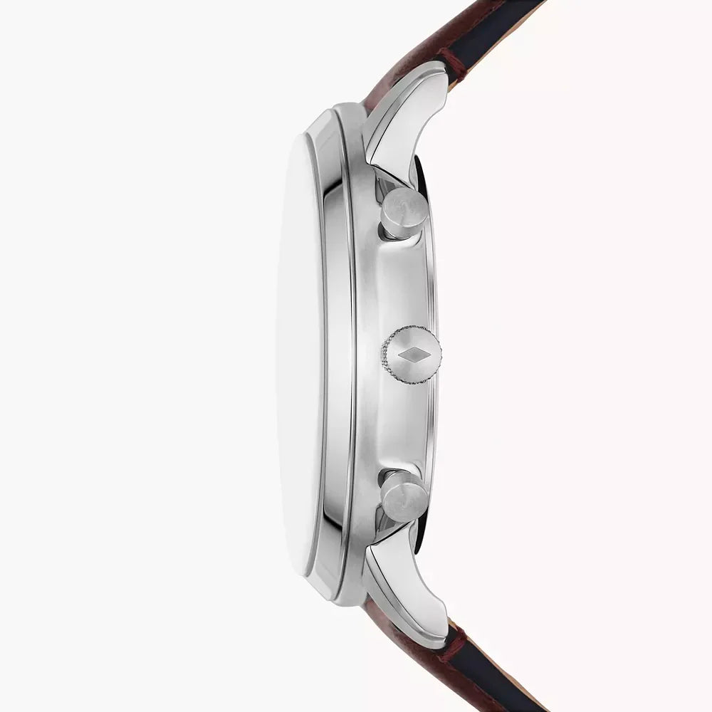 Reloj Fossil Neutra Hombre Correa Cuero Marrón Esfera - Vista lateral