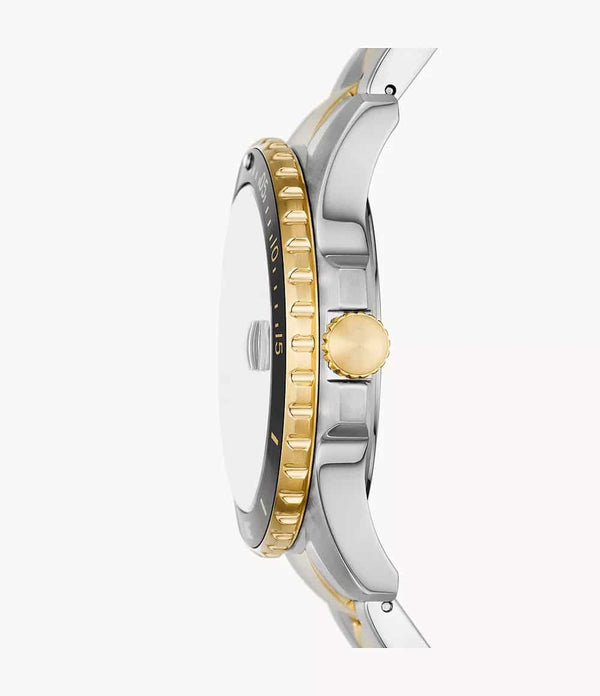 Reloj Fossil Dive Hombre Acero Duotono Esfera - Vista lateral