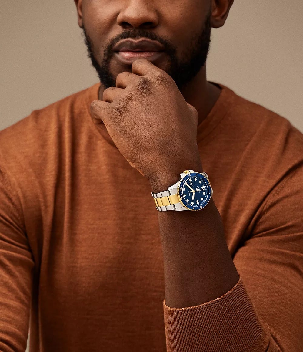 Reloj Fossil Blue Dive Hombre Acero Inoxidable - Vista trasera