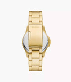 Reloj Fossil Dive Hombre Acero Dorado Esfera Negra - Vista trasera