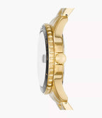 Reloj Fossil Dive Hombre Acero Dorado Esfera Negra - Vista lateral