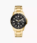 FS6035 Reloj Fossil Dive Hombre Acero Dorado Esfera Negra