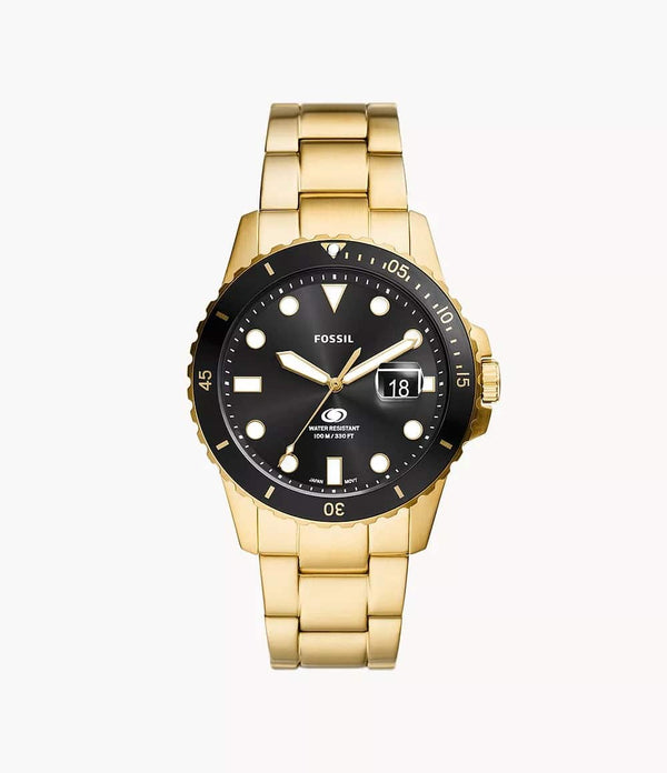 Reloj Fossil Dive Hombre Acero Dorado Esfera Negra - Reloj original en Guatemala