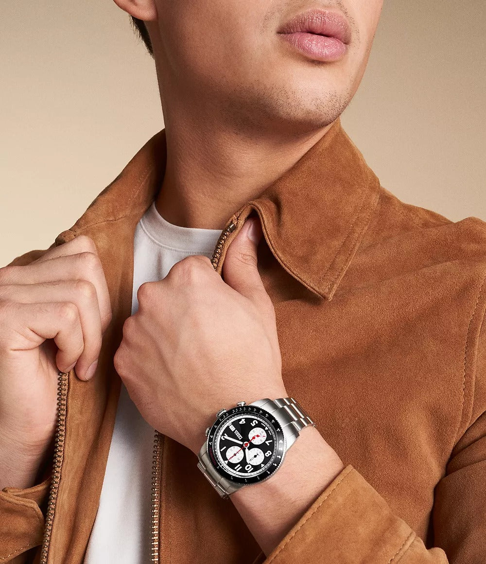 Reloj Fossil Sport Tourer Hombre Acero Dial Negro - Detalle de esfera