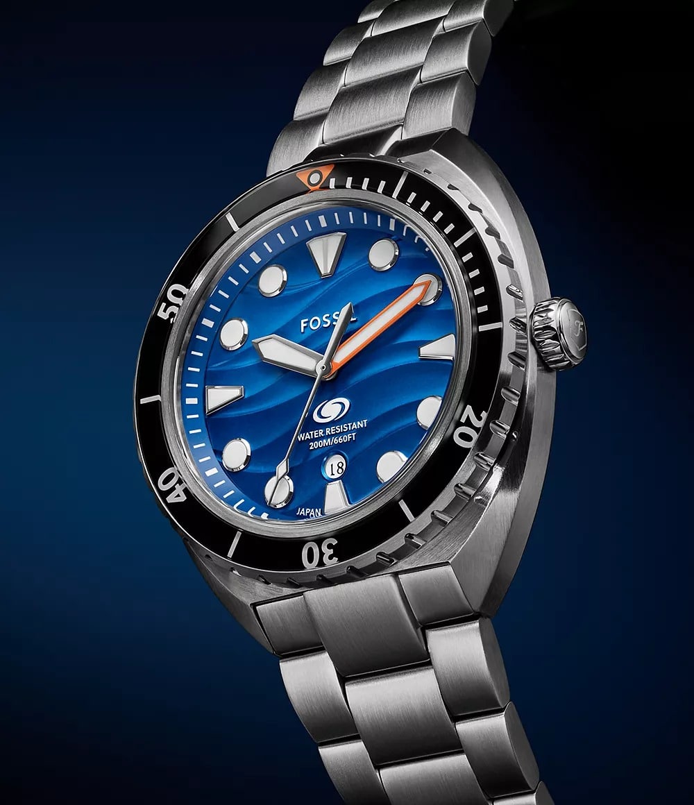 Reloj Fossil Breaker Hombre Correa Acero Esfera - Vista lateral