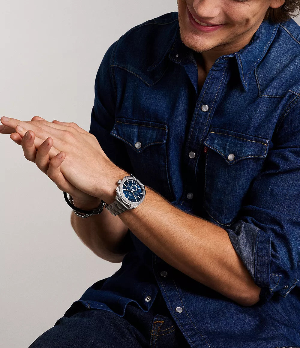 FS6096 Reloj Machine de hombre pulsera de metal 44mm