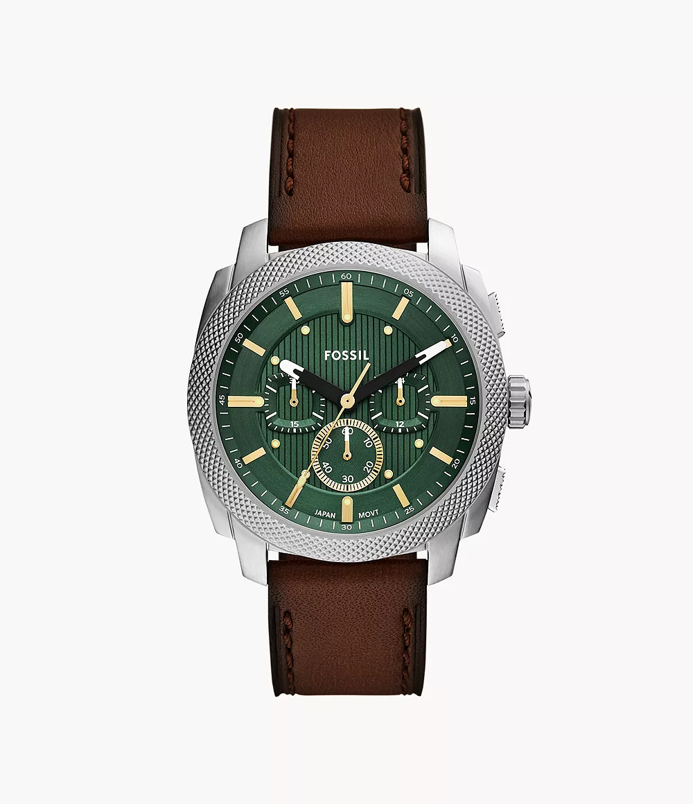 FS6100 Reloj Machine de hombre correa de cuero