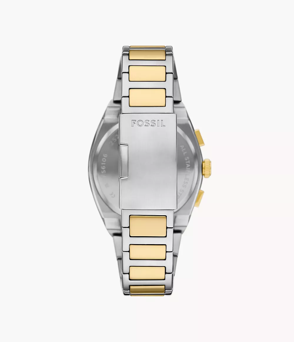 Reloj Fossil Everett de hombre correa de metal - Vista trasera