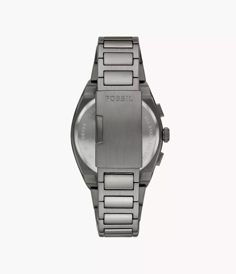 Fossil Reloj Everett Smoke de hombre banda de metal 44 mm - Detalle de esfera