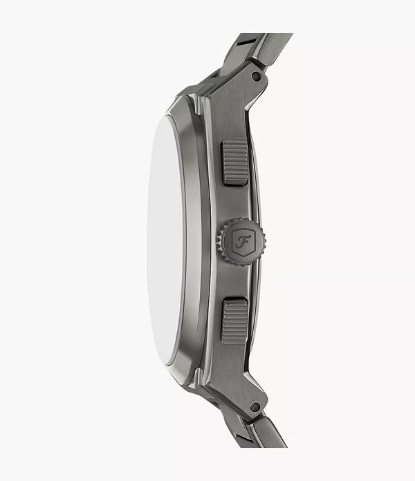 Fossil Reloj Everett Smoke de hombre banda de metal 44 mm - Vista lateral