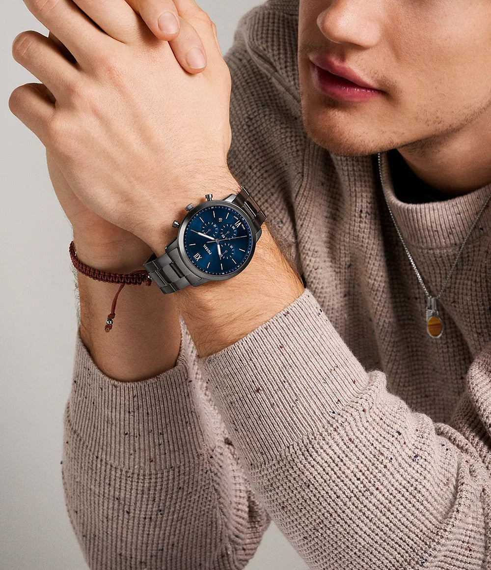 Fossil Reloj Neutra de caballero pulsera de metal 44 mm - Detalle de esfera