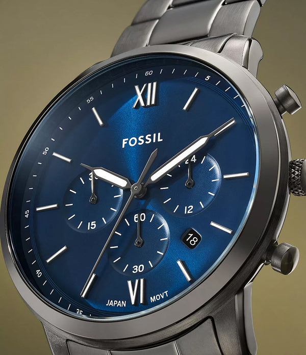 Fossil Reloj Neutra de caballero pulsera de metal 44 mm - Vista lateral