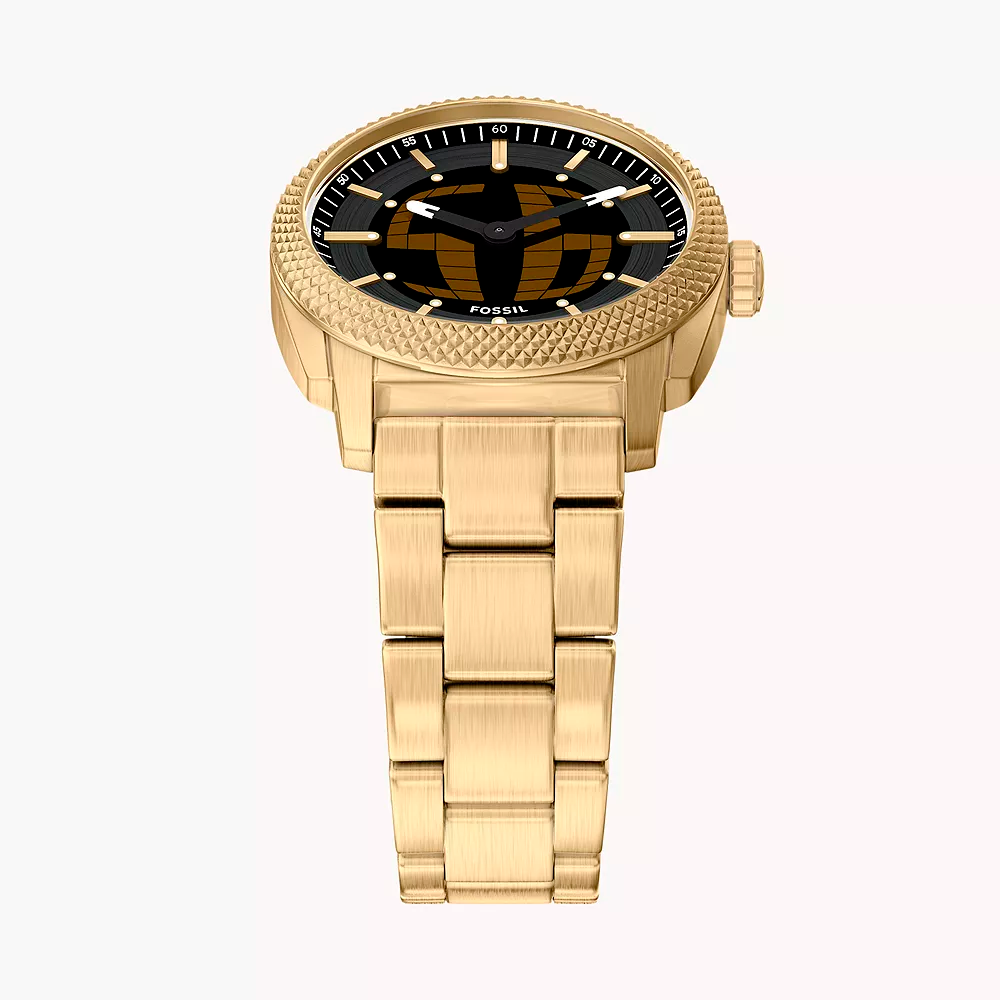 FS6157 Reloj Fossil Machine de hombre correa de metal dorado