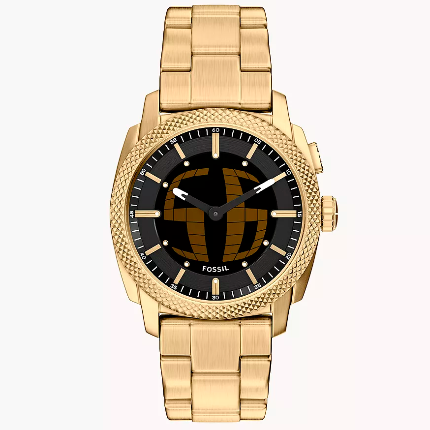 FS6157 Reloj Fossil Machine de hombre correa de metal dorado