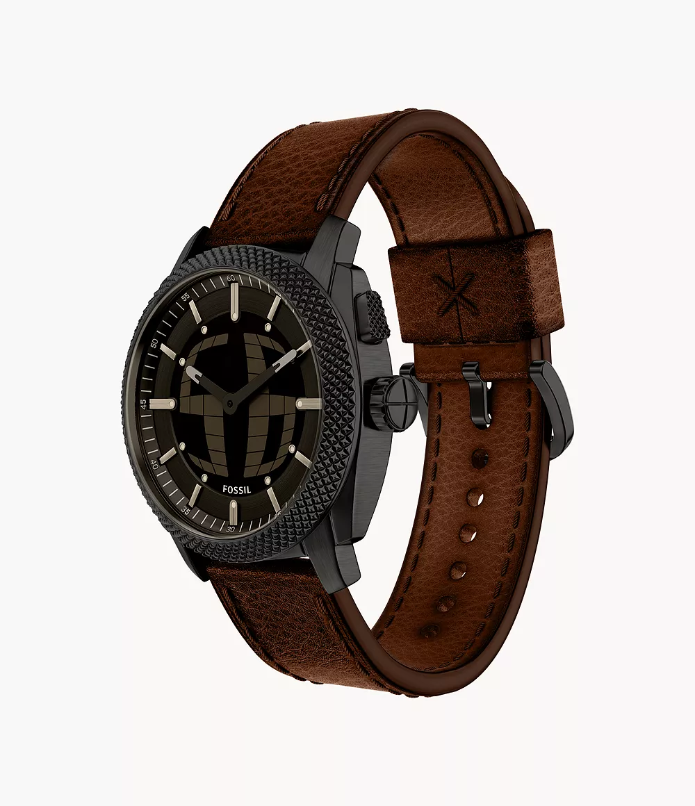 FS6165 Reloj Fossil Machine de hombre correa de cuero - Cuero Marrón