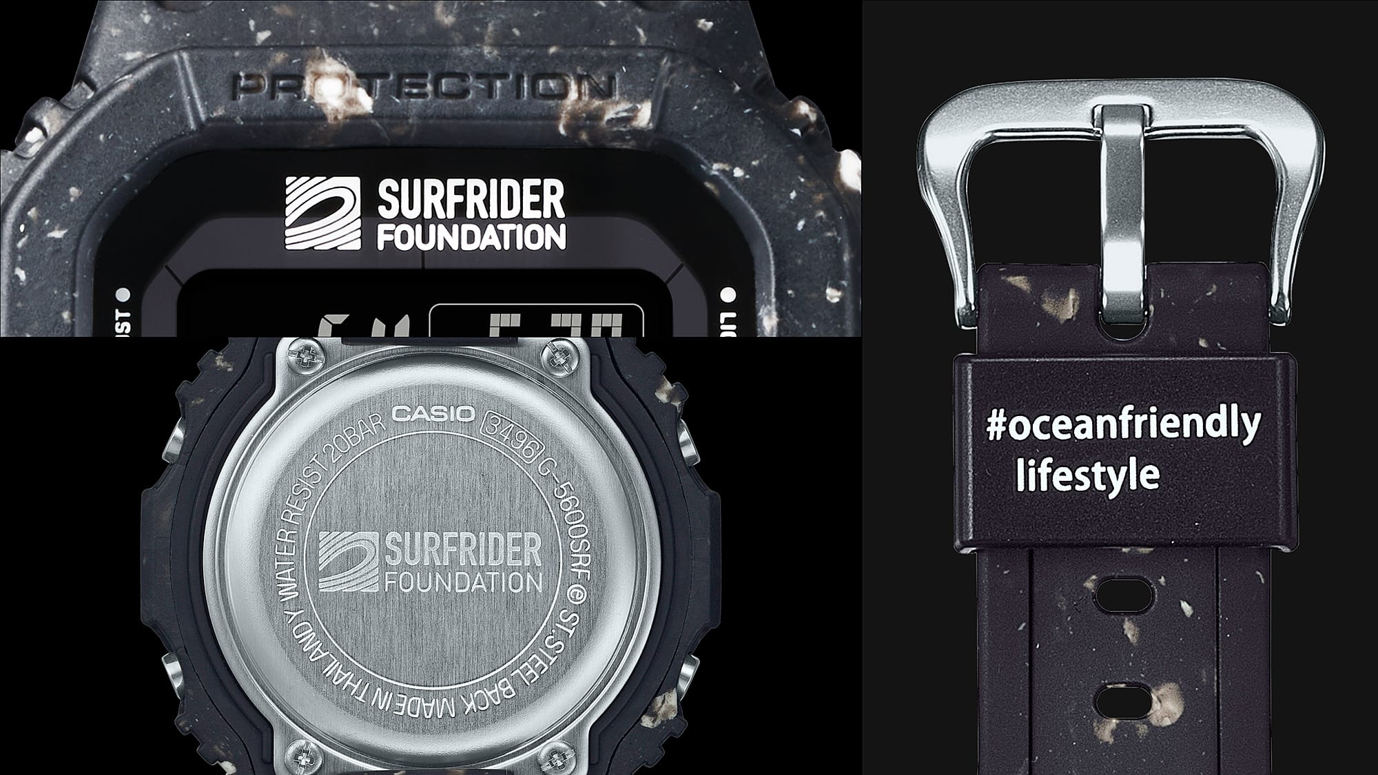 1 Reloj G-Shock Surfrider Foundation Hombre Resina - Detalle de esfera