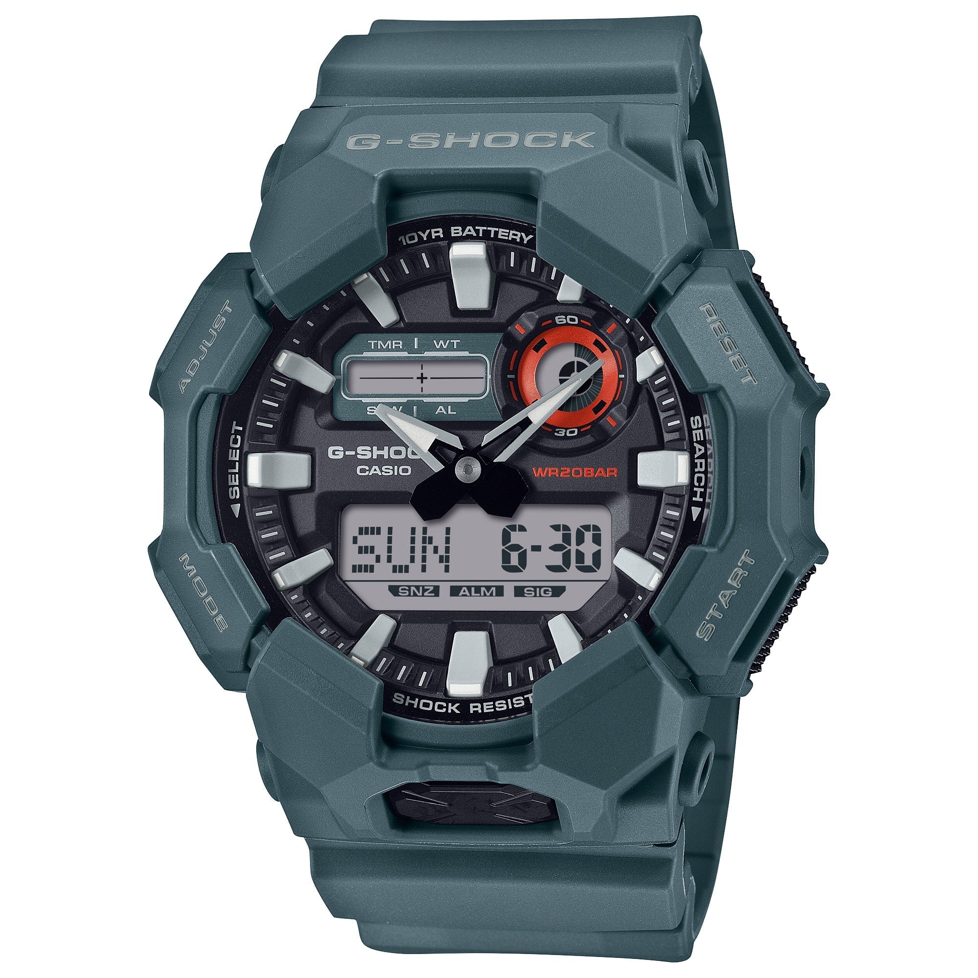 GA-010-2A Reloj G-Shock Hombre Resina Gris Verdoso - Reloj original en Guatemala