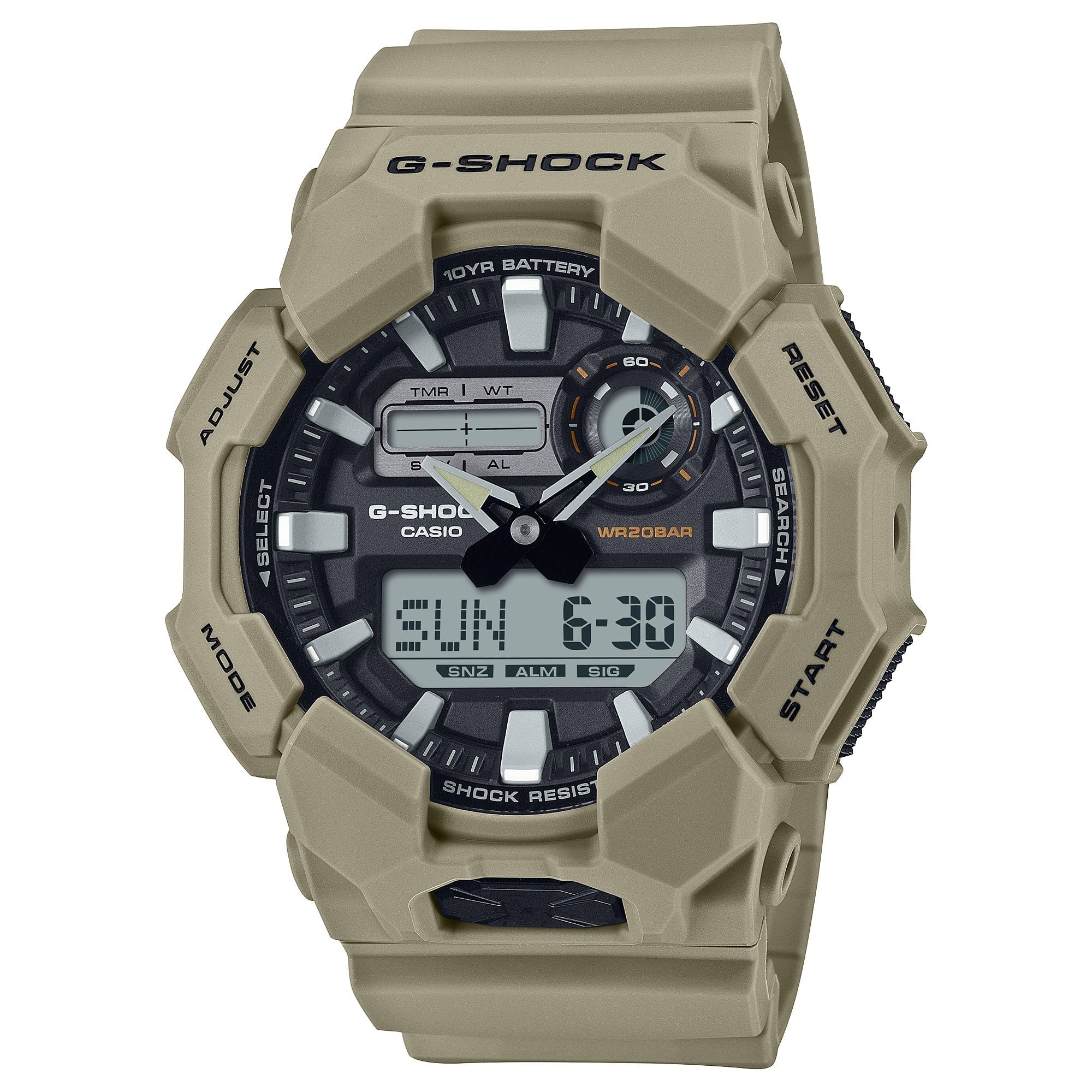 GA-010-5A Reloj G-Shock Hombre Resina Beige - Reloj original en Guatemala