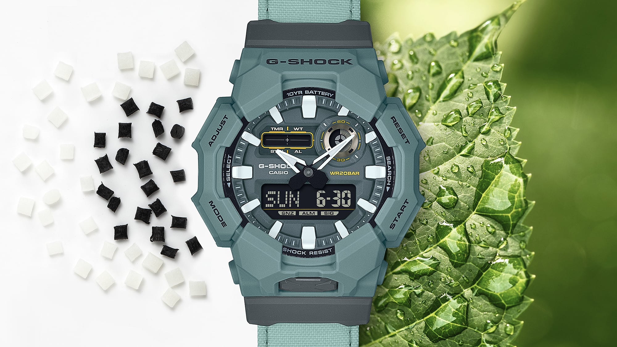 GA-010CE Reloj G-Shock Hombre Caja Resina Correa Tela - Vista trasera