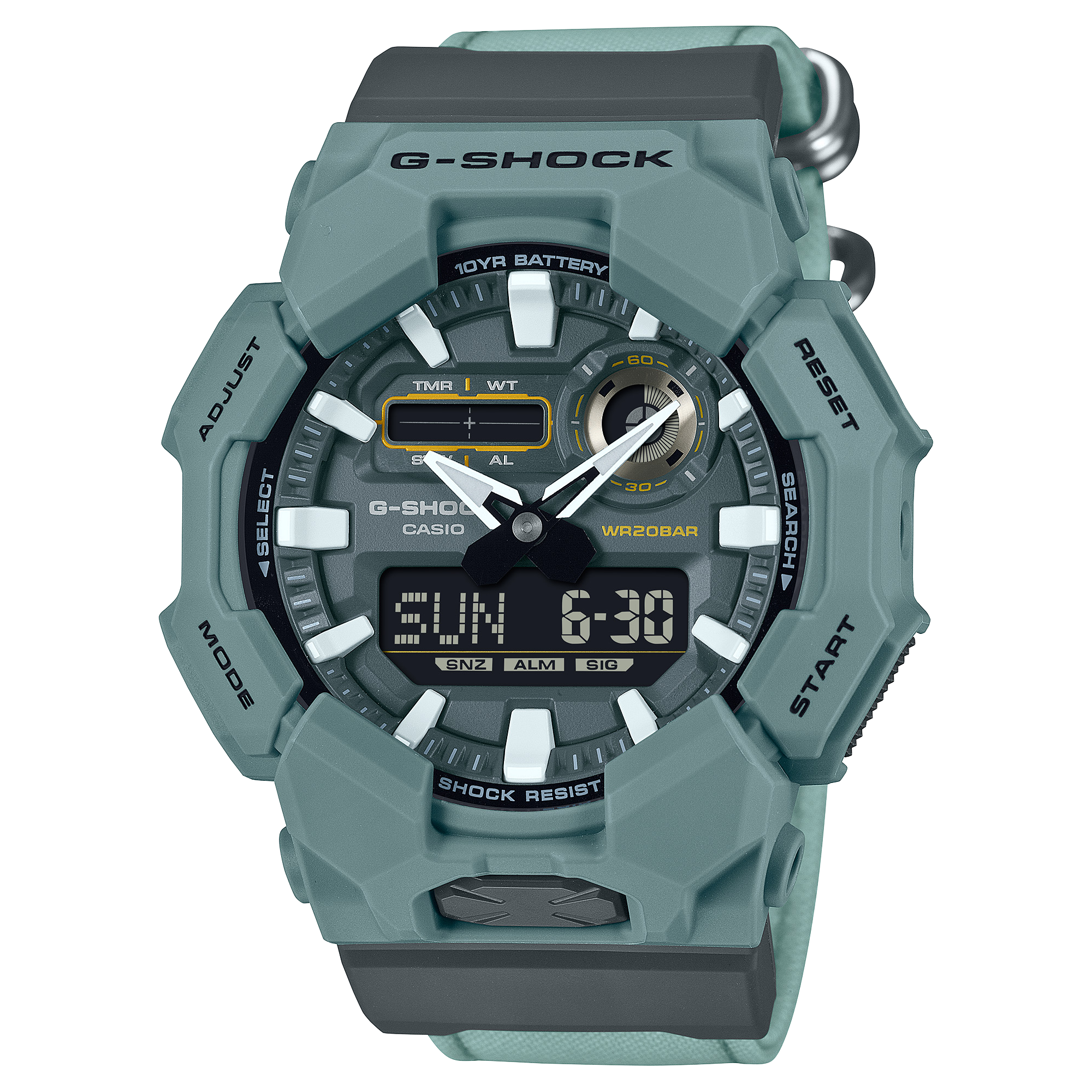 GA-010CE Reloj G-Shock Hombre Caja Resina Correa Tela - Reloj original en Guatemala