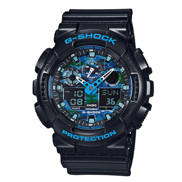 GA-100CB Reloj G-Shock Hombre Resina Negro Camuflaje Azul - Reloj original en Guatemala