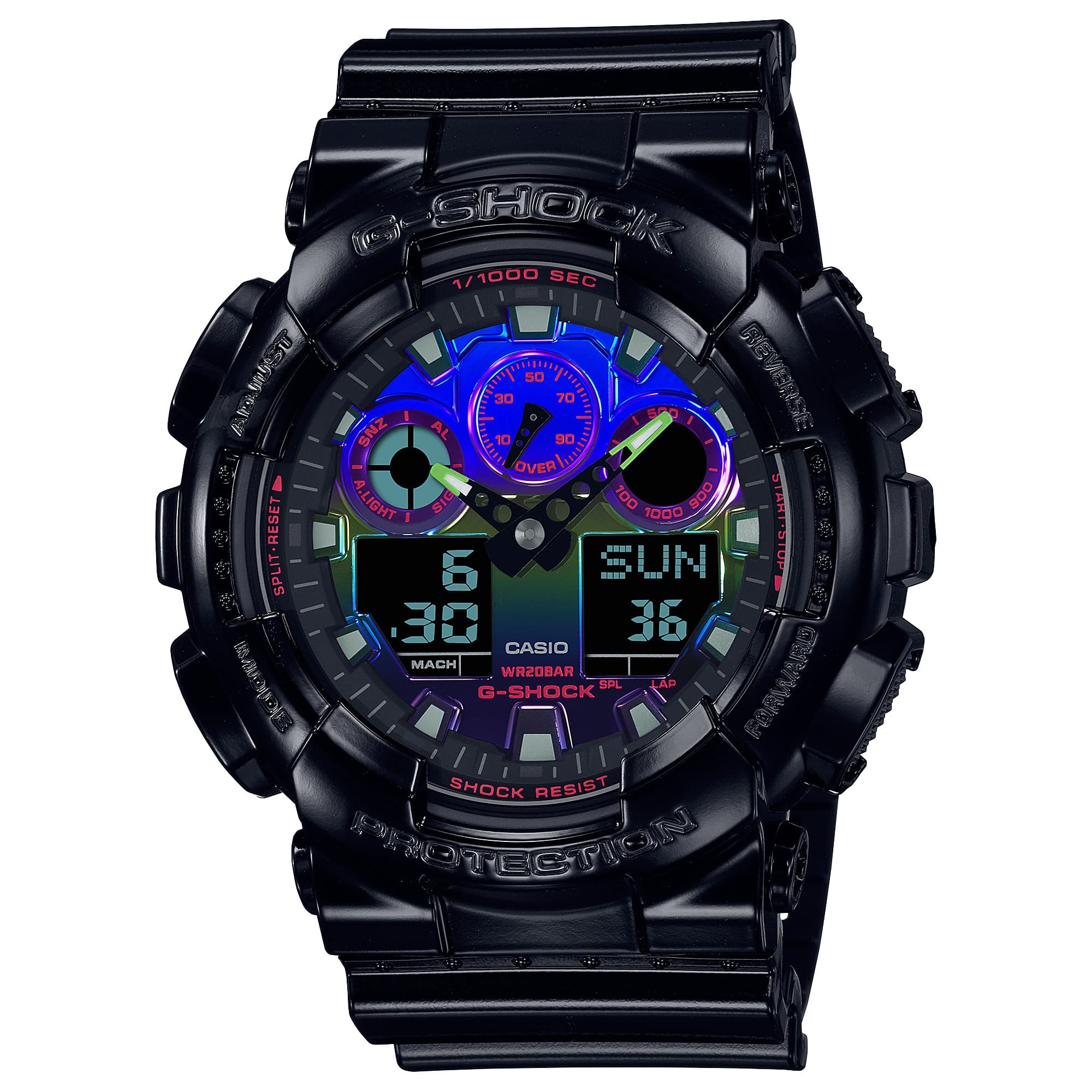 GA-100RGB Reloj G-Shock GA-100 Hombre Resina Negro - Reloj original en Guatemala