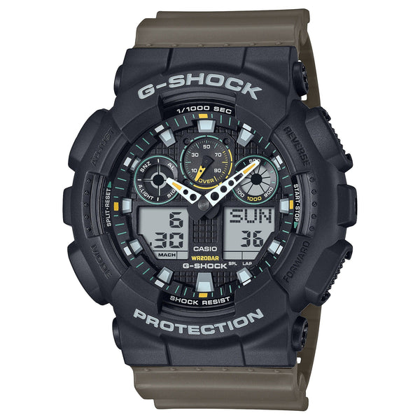 GA-100TU-1A3 Reloj G-Shock Hombre Resina Negro Correa Verde - Reloj original en Guatemala
