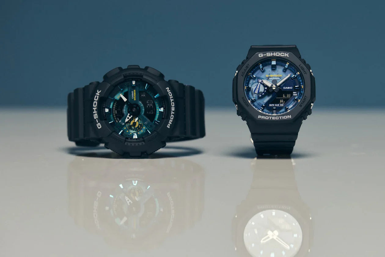 GA-110AS Reloj G-Shock Hombre Resina Azul Grisáceo Turquesa - Vista lateral