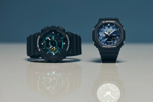 GA-110AS Reloj G-Shock Hombre Resina Azul Grisáceo Turquesa - Vista lateral