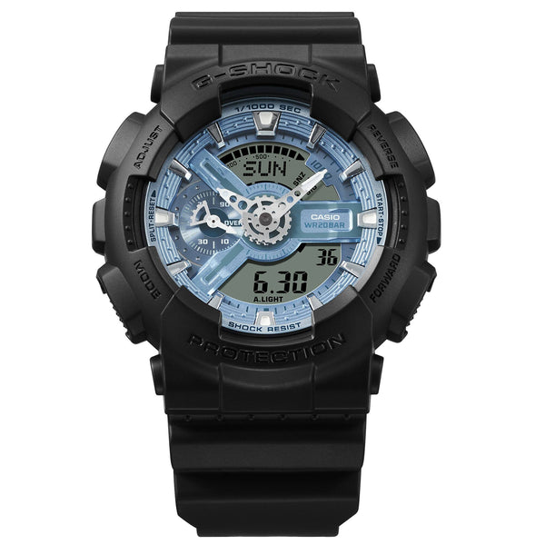 GA-110CD Reloj G-Shock GA-100 Hombre Resina Negro Azul - Vista lateral